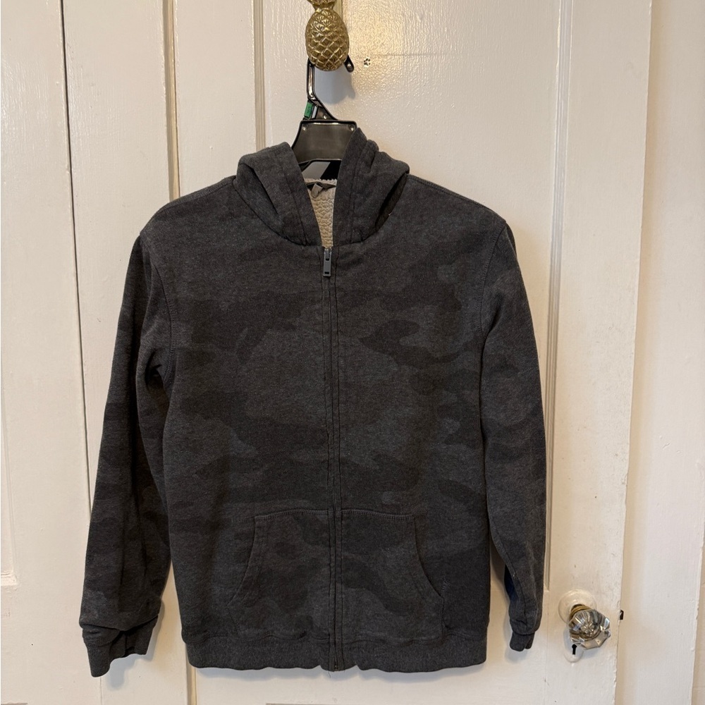 Eddie Bauer Kids' Dark Gray Camo Zip Hoodie